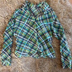 Vintage Y2K - 5/48 brand Silk Geometric Pattern Shirt